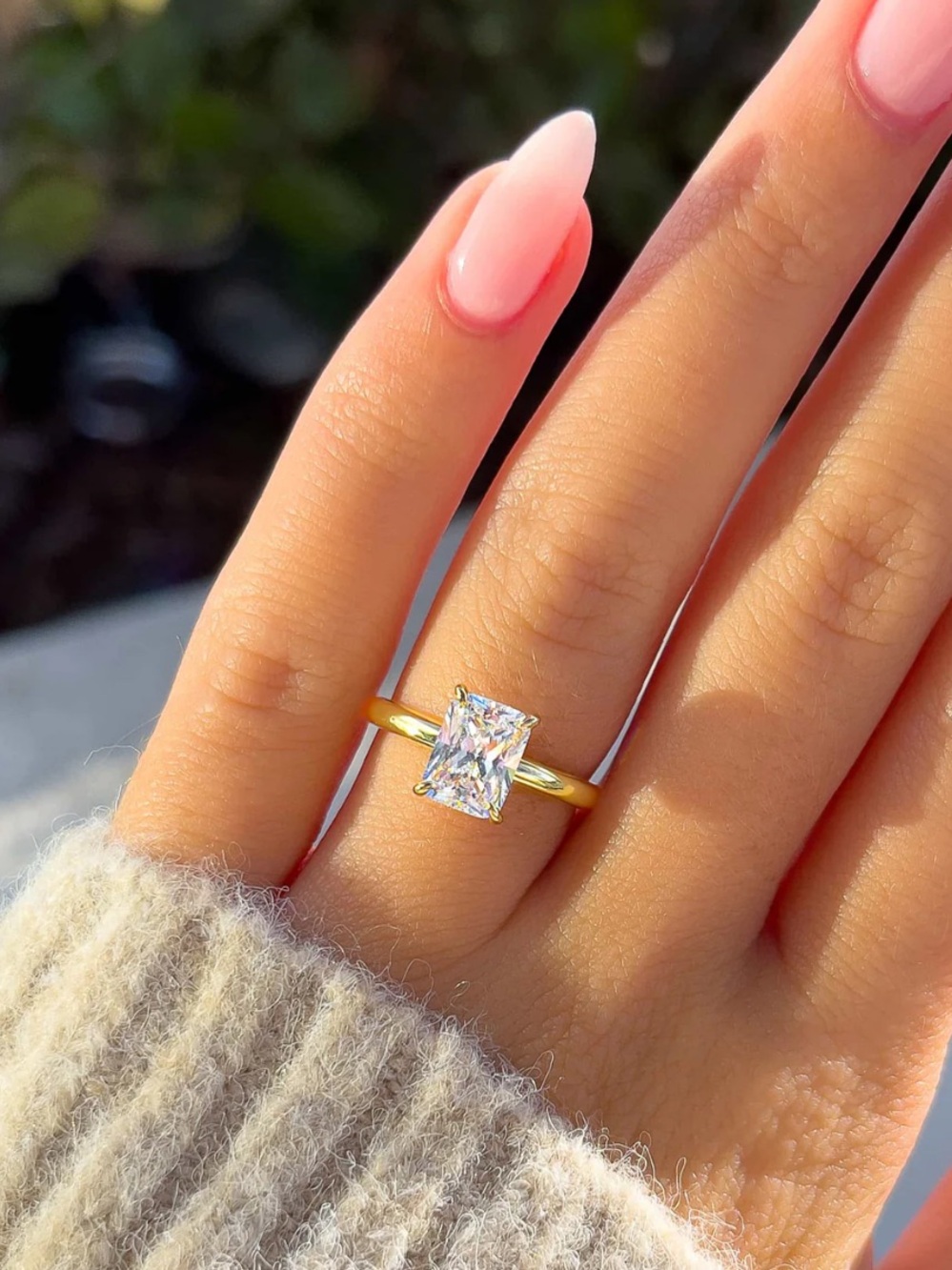 Gold Solitaire Radiant Cut with Band